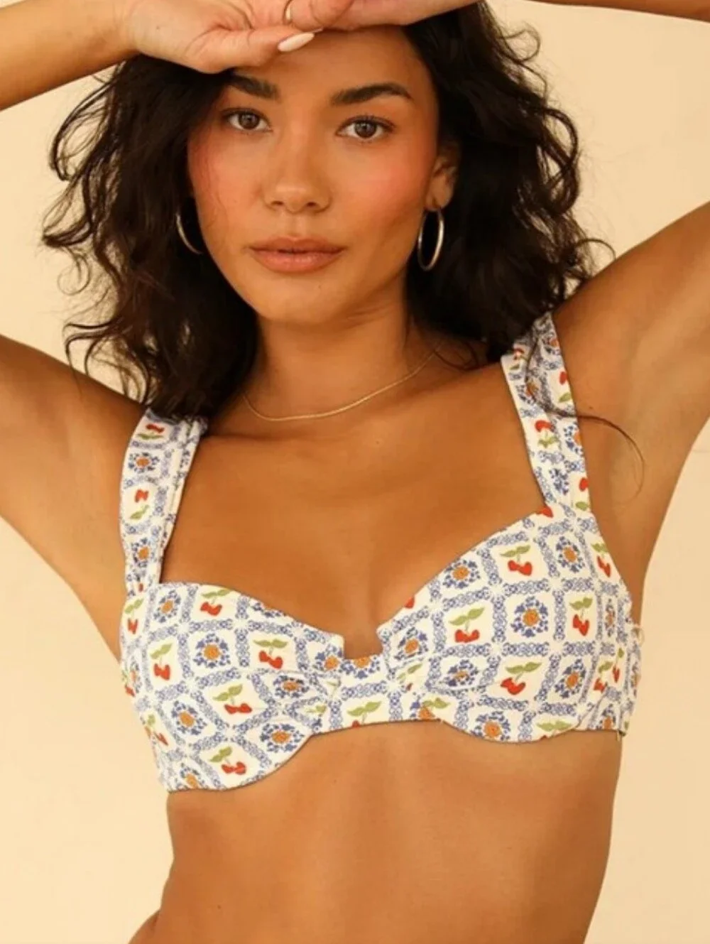 Dippin Daisys L Roma Bikini Top in Palermo Print Coastal Cottagecore Feminine